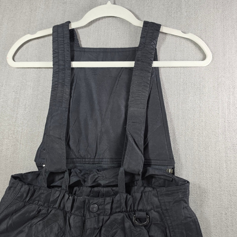 L.L Bean Snow Bib Overalls Kids Large Black Adjustable Zip-Off Ski Pants